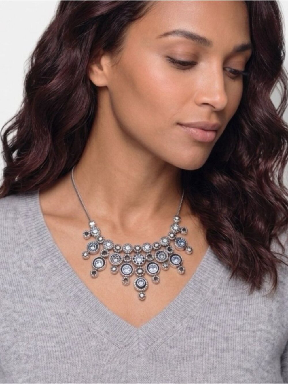 Brighton Halo Burst With Blue And Tanzanite Necklace sparkle